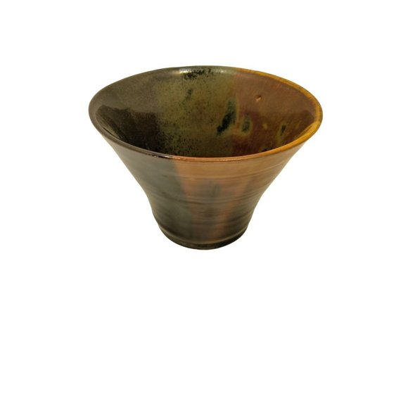 Earthenware Studio Art Rustic Pottery Bowl Brown Earth Tones Vase Planter USA - Picture 2 of 9